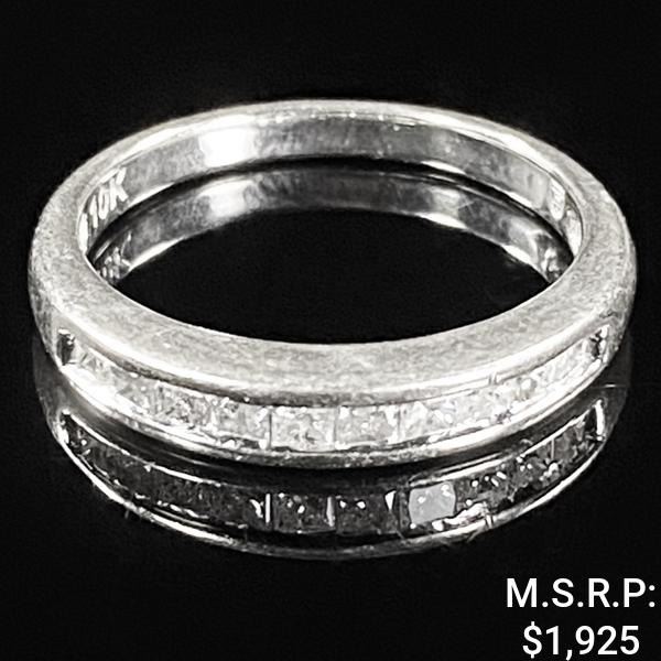 1.7 DWT 10 KT Wht Gold w/ Diamond Ring Sz:7