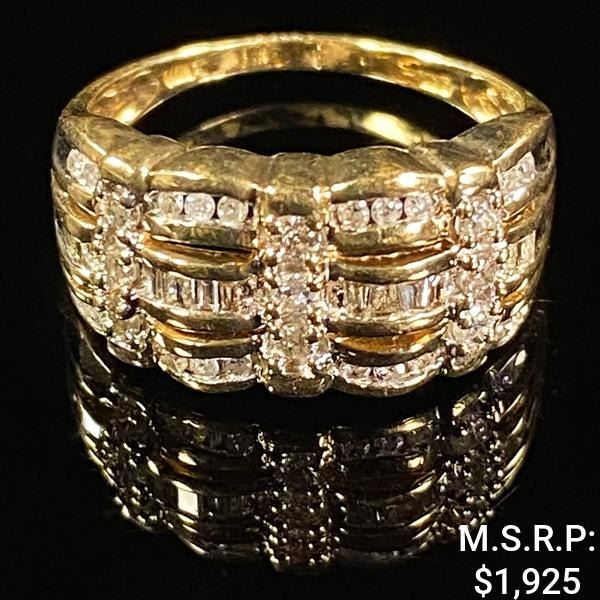 2.8 DWT 10 KT Gold w/ Diamond Ring Sz: 8