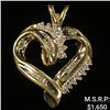 Image 1 : 2.1 DWT 10 KT Gold Heart Pendant w/ Diamond