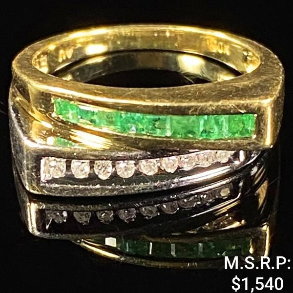 2.7 DWT 10 KT Gold w/ Diamond & Gem Ring Sz:7