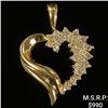 Image 1 : 1.5 DWT 10 KT Gold Heart Pendant w/ Diamond
