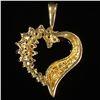 Image 2 : 1.5 DWT 10 KT Gold Heart Pendant w/ Diamond