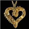 Image 2 : 2.4 DWT 10 KT Gold Heart Pendant w/ Diamond