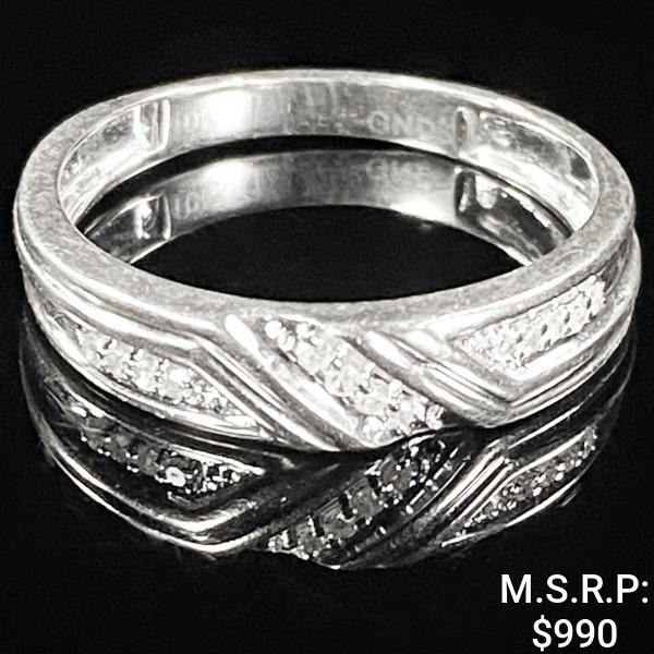 1.9 DWT 10 KT Wht Gold w/ Diamond Ring Sz:10