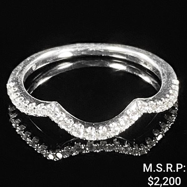 0.9 DWT 10 KT Wht Gold w/ Diamond Ring Sz: