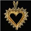 Image 2 : 1.3 DWT 10 KT Gold Heart Pendant w/ Diamond