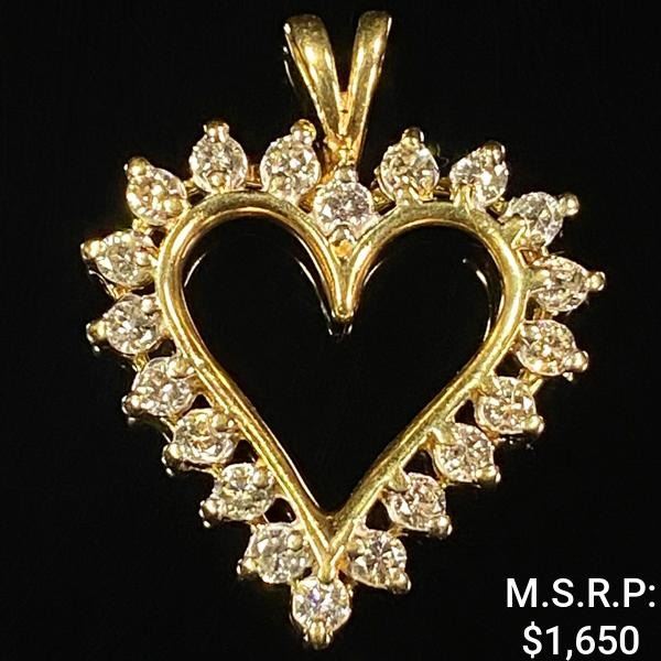 1.8 DWT 10 KT Gold Heart Pendant w/ Diamond