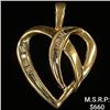 Image 1 : 1.1 DWT 10 KT Gold Heart Pendant w/ Diamond