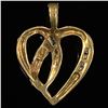 Image 2 : 1.1 DWT 10 KT Gold Heart Pendant w/ Diamond