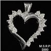 Image 1 : 1 DWT 10 KT Wht Gold Heart Pendant w/ Diamond