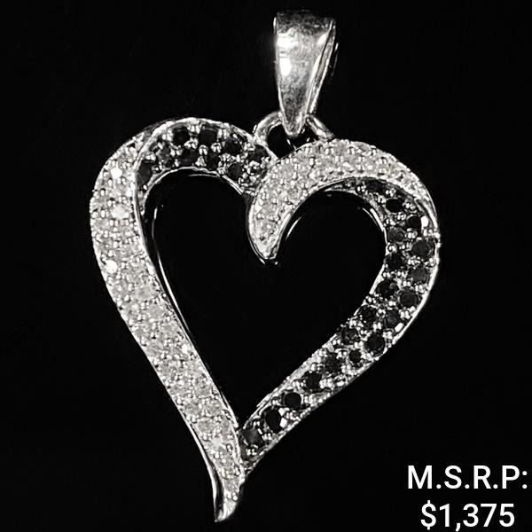 1.2 DWT 10 KT Wht Gold Hrt Pendant w/ Diamond &