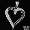 Image 1 : 1.2 DWT 10 KT Wht Gold Hrt Pendant w/ Diamond &