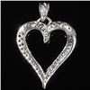 Image 2 : 1.2 DWT 10 KT Wht Gold Hrt Pendant w/ Diamond &