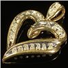Image 3 : 1.5 DWT 10 KT Gold Heart Pendant w/ Diamond