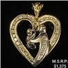 Image 1 : 1.2 DWT 10 KT Gold Heart Mom Pendant w/ Diamond