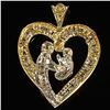 Image 2 : 1.2 DWT 10 KT Gold Heart Mom Pendant w/ Diamond
