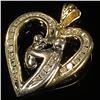 Image 3 : 1.2 DWT 10 KT Gold Heart Mom Pendant w/ Diamond