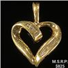 Image 1 : 1.4 DWT 10 KT Gold Heart Pendant w/ Diamond