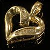 Image 3 : 1.4 DWT 10 KT Gold Heart Pendant w/ Diamond