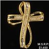 Image 1 : 1.4 DWT 10 KT Gold Cross Pendant w/ Diamond
