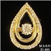 Image 1 : 1 DWT 10 KT Gold Pendant w/ Diamond Lining