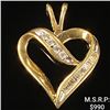 Image 1 : 1.4 DWT 10 KT Gold Heart Pendant w/ Diamond