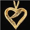 Image 2 : 1.4 DWT 10 KT Gold Heart Pendant w/ Diamond