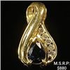 Image 1 : 1 DWT 10 KT Gold Pendant w/ Diamond & Gem