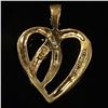 Image 2 : 1.1 DWT 10 KT Gold Heart Pendant w/ Diamond