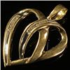 Image 3 : 1.1 DWT 10 KT Gold Heart Pendant w/ Diamond