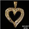 Image 1 : 1.2 DWT 10 KT Gold Heart Pendant w/ Diamond