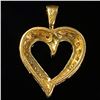 Image 2 : 1.2 DWT 10 KT Gold Heart Pendant w/ Diamond