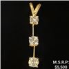 Image 1 : 1 DWT 14 KT Gold Pendant w/ Diamonds