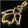 Image 3 : 1.4 DWT 14 KT Gold Heart Pendant w/ Diamond