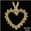 Image 1 : 0.8 DWT 10 KT Gold Heart Pendant w/ Diamond