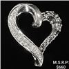 Image 1 : 0.8 DWT 10 KT Wht Gold Hrt Pendant w/ Diamond &