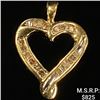 Image 1 : 0.7 DWT 10 KT Gold Heart Pendant w/ Diamond