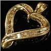 Image 3 : 0.7 DWT 10 KT Gold Heart Pendant w/ Diamond