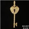 Image 1 : 0.7 DWT 10 KT Gold Key Pendant w/ Diamond Lining