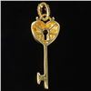 Image 2 : 0.7 DWT 10 KT Gold Key Pendant w/ Diamond Lining