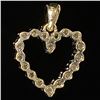 Image 2 : 0.9 DWT 14 KT Wht Gold Heart Pendant w/ Diamond