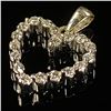 Image 3 : 0.9 DWT 14 KT Wht Gold Heart Pendant w/ Diamond
