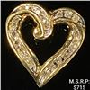 Image 1 : 0.8 DWT 10 KT Gold Heart Pendant w/ Diamond