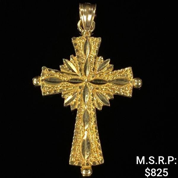 1.7 DWT 10 KT Gold Cross Pendant
