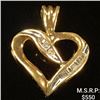 Image 1 : 0.6 DWT 10 KT Gold Heart Pendant w/ Diamond