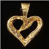 Image 2 : 0.6 DWT 10 KT Gold Heart Pendant w/ Diamond