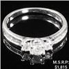 Image 1 : 1.2 DWT 10 KT Wht Gold w/ Diamond Ring Sz:6