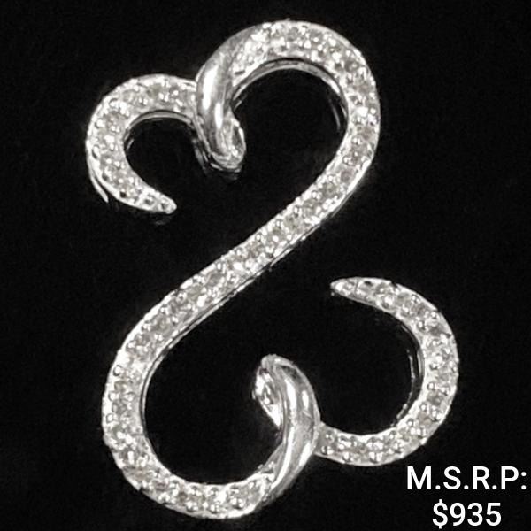 1.3 DWT 10 KT Wht Gold Heart Pendant w/ Diamond