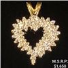 Image 1 : 1.3 DWT 14 KT Gold Heart Pendant w/ Diamond