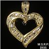 Image 1 : 1.2 DWT 10 KT Gold Heart Pendant w/ Diamond